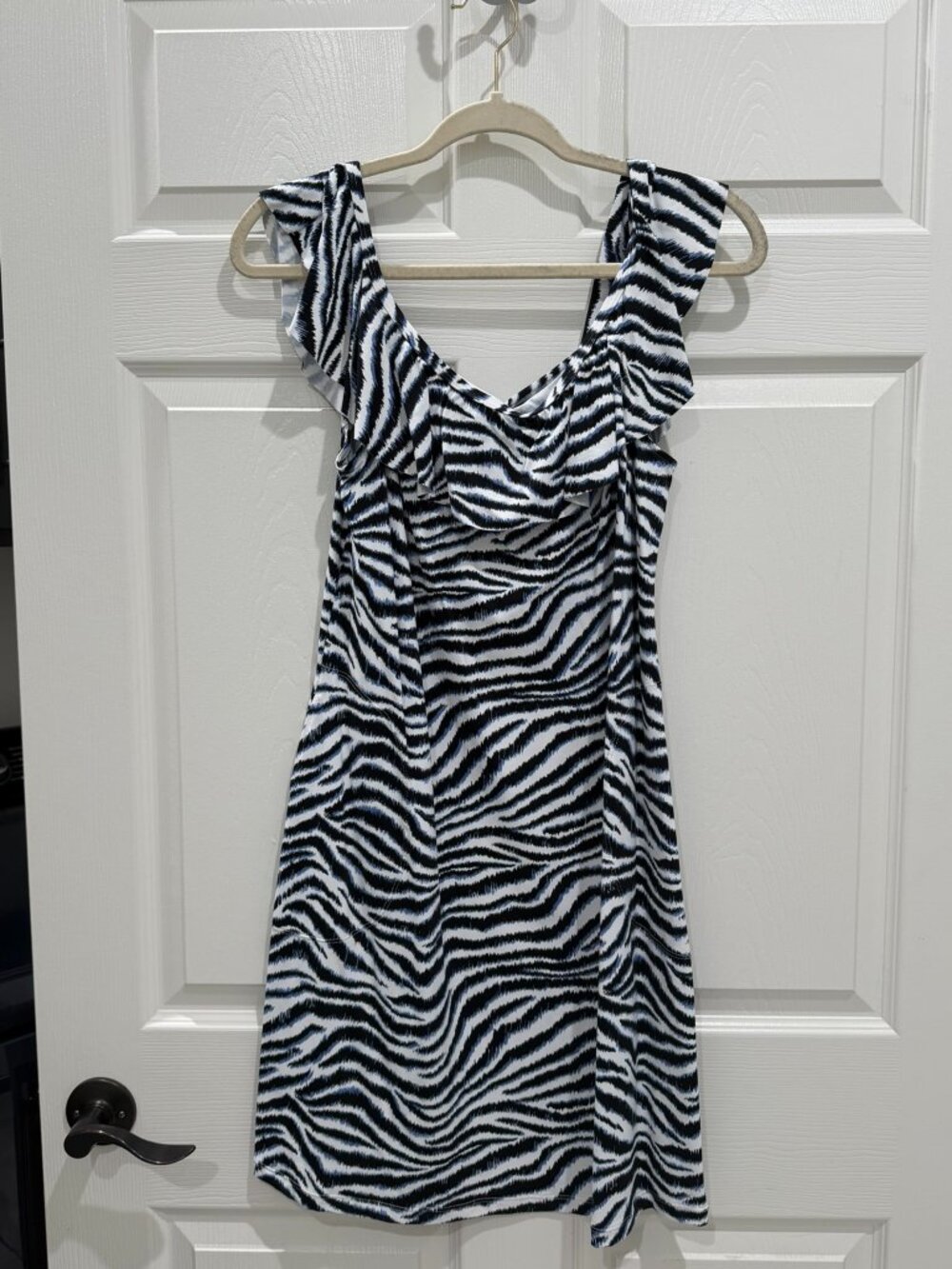 Tommy Bahama Zanzibar Zebra Spa Dress UPF 50 Ruffle Cover Up Size L